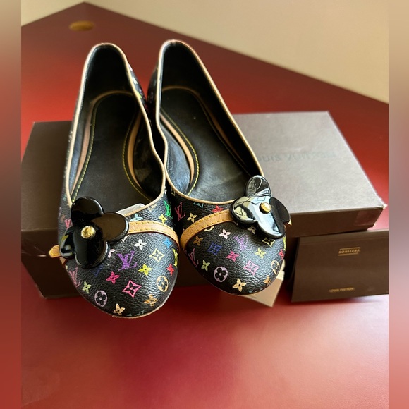 Louis Vuitton Monogram Multicolore Flats - Black Size 40.5. Amazing! - Picture 1 of 7